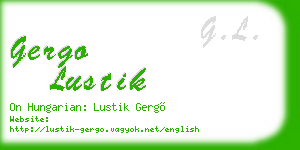gergo lustik business card